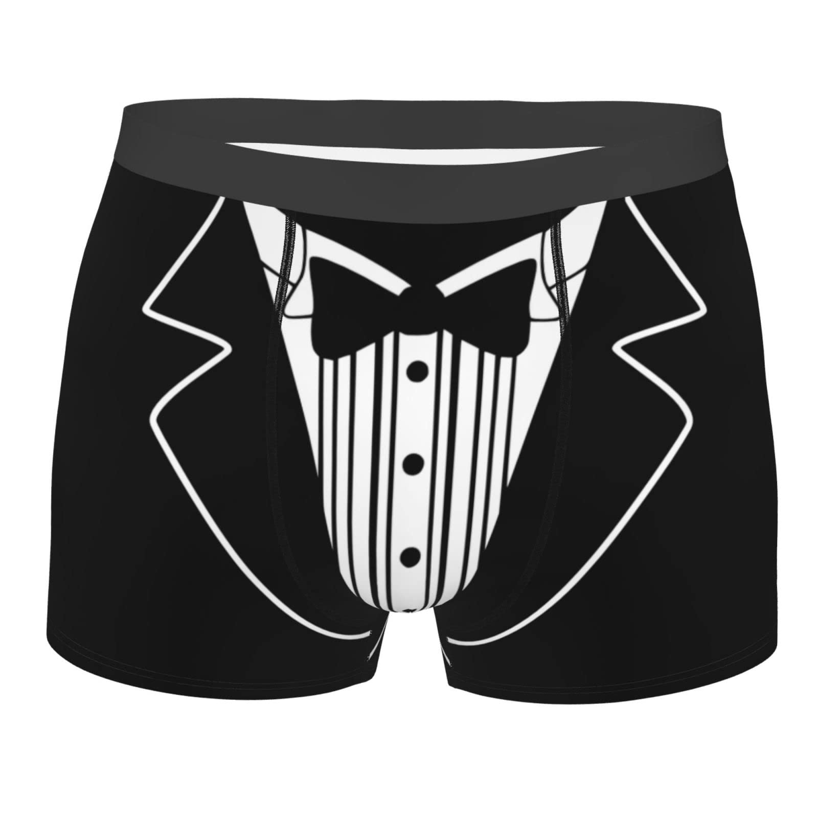 SMAZDFXX Mens Tuxedo Lightweight Performance Boxer Brief Black