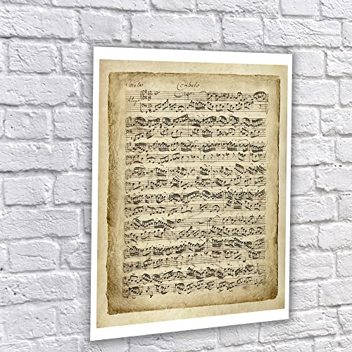 Gnosis Picture Archive Johann Sebastian Bach Handwritten Sheet Music Score Violin Solo Classical Violinist Wall Art Set of 4 Unframed Prints by Gnosis Picture Archive - Used condition - Image 5