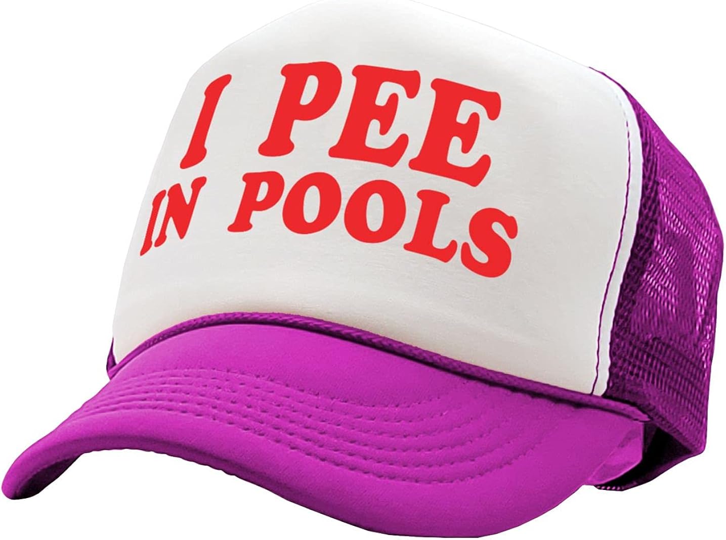 I Pee in Pools - Funny Dare Gag Gift Joke - Vintage Retro Style Trucker Cap Hat