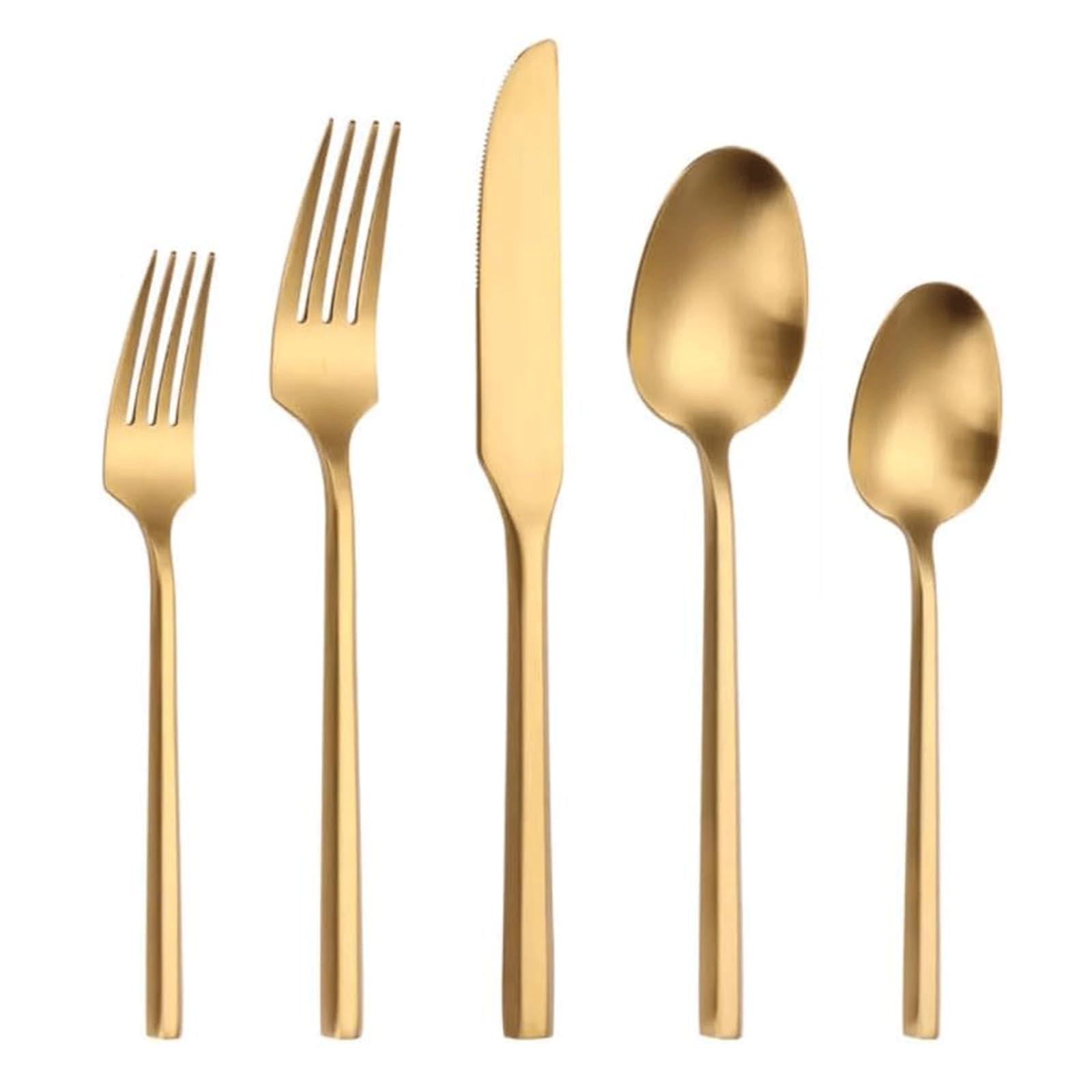 Couteau Fourchette cuillère 5 pièces Ensemble de Couverts en Acier Inoxydable Ensemble d'argenterie Miroir Poli Fourchette cuillère Ensemble Ensemble de Vaisselle Portable