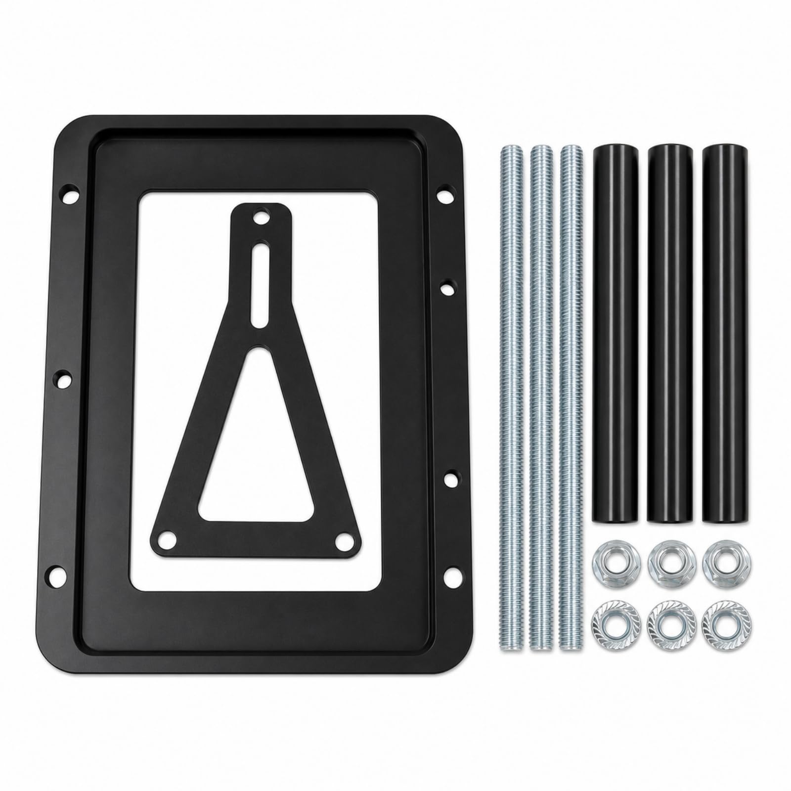 Batteriehalterung mit Gewindestangen verstellbar Batteriefach aus Aluminiumlegierung einstellbar Autobatteriehalter für Bootsbesitzer, Boot, Wohnwagen , Schwarz