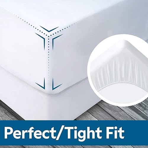 Miniatura 7 de Guardmax Protector de colchón de vinilo de gran calibre para cuna, funda de colchón impermeable y a prueba de polvo con bolsillos elásticos, sábana