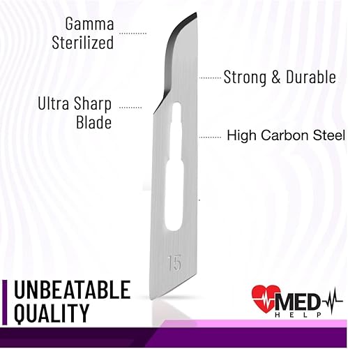 Miniatura 41 de 10r Blades Dermaplaning - Paquete de 100 cuchillas Dermaplane 10r, cuchillas Dermablade de acero de alto carbono empaquetadas individualmente