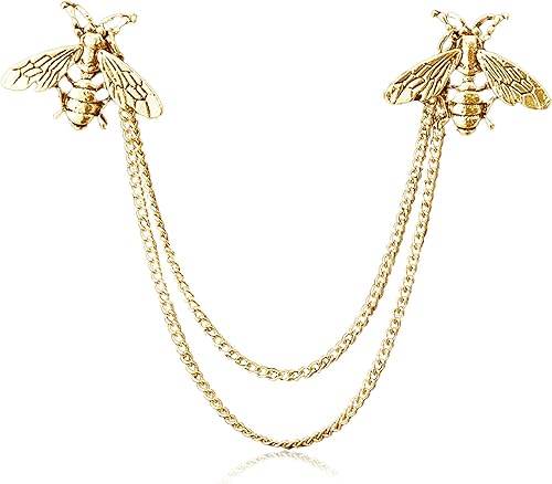 Alfileres de cadena para hombre con cadena colgante, broche de borla, pin de solapa, collar de traje de negocios, pasador de barra, regalos para