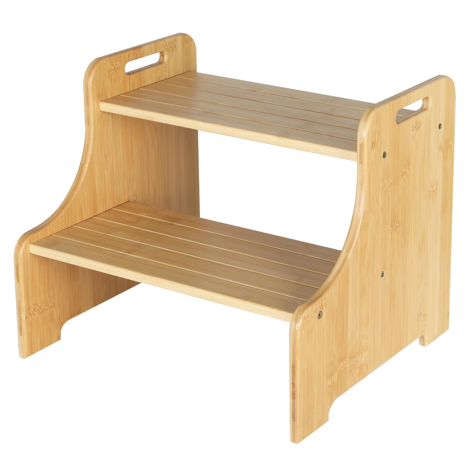 Levede Bamboo 2 Tier Step Stool Natural