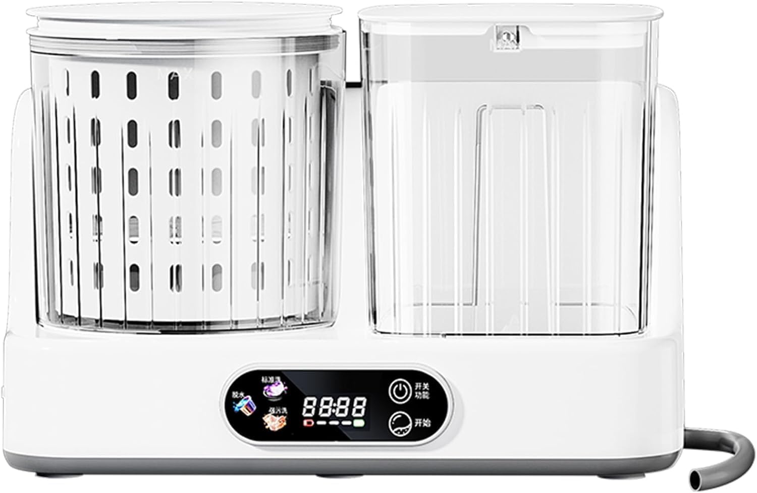 Automatic Underwear Washing Machine with 8000mAh Battery, 3L Portable Mini Washing Machine and Spin Dryer for Underwear, Socks, Baby Clothes, Travel Laundry Machine with Auto Water Supply & Drainage