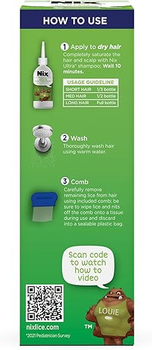 Miniatura 6 de Nix Tratamiento Ultra Superlice, champú todo en uno, 4 onzas líquidas y peine para eliminar piojos