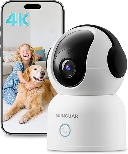 Vista 10 de Cámara de seguridad para interiores 4K, cámara de vigilancia PTZ de 360° con tarjeta SD de 64 GB, detección de llanto humano AI/mascota/bebé, WiFi