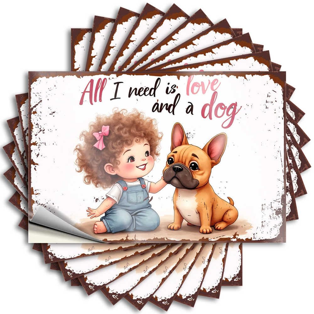 Love, Friendship, and Canine Companionship: A Heartwarming Tale O Patio Decor Girly - Bumper Door Waterproof Decal(6X9CM)