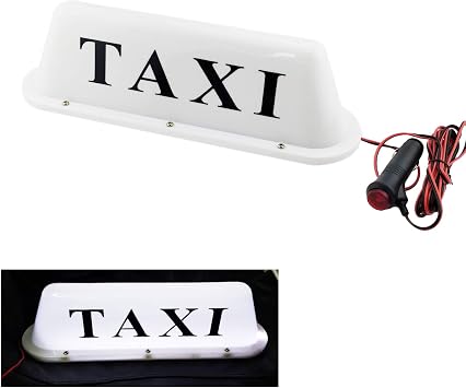NRC&XRC LED TAPE Magnetic Waterproof white Taxi Cab Roof Top Illuminated Sign Car white led Light Sealed Base with 3m power cable