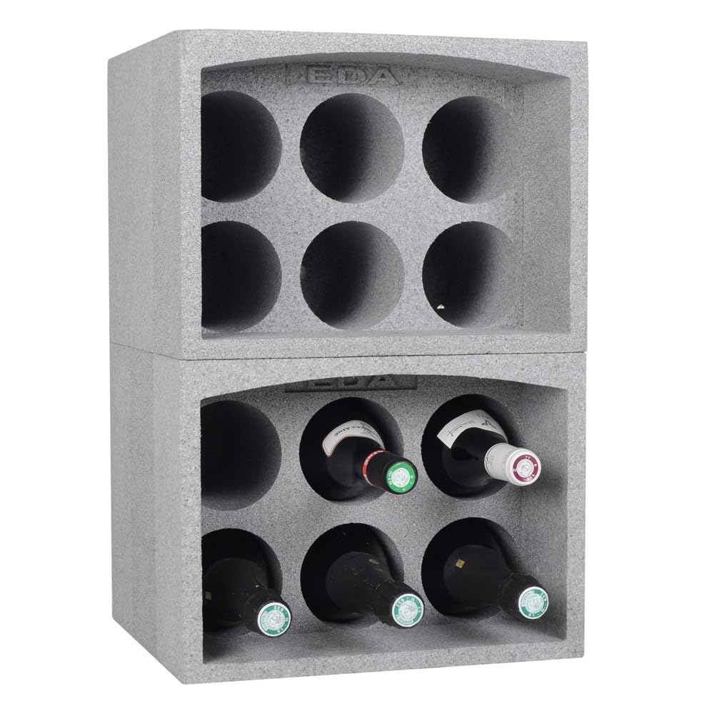 Deconation Lot De 6 Casiers Porte 6 Bouteilles Soit 36 Bouteilles - Polystyrène Expansé - Etagère à Bouteilles