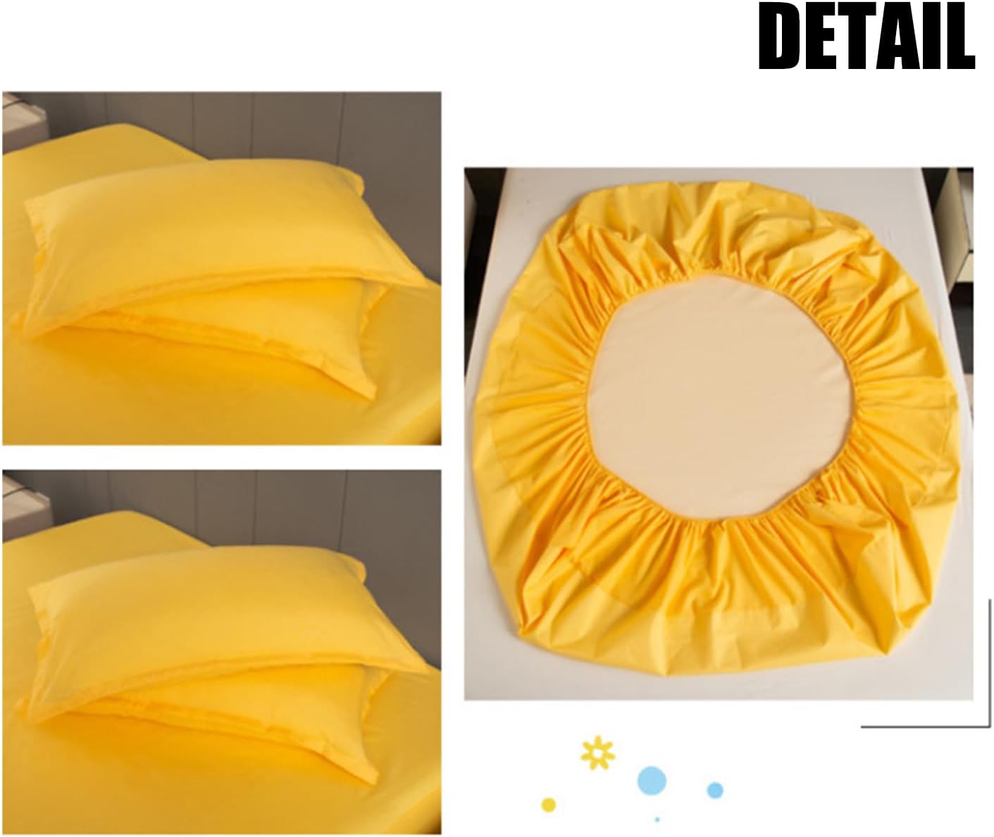 Yellow,90 * 200cm(Twin),LDLCYCN Waterproof Fitted Sheet with Elastic Band Comfortable Mattress Protector Breathable Mattress Pad Cover Deep Pocket of 12In Bed Cover Washable for Bedroom Dorm Room
