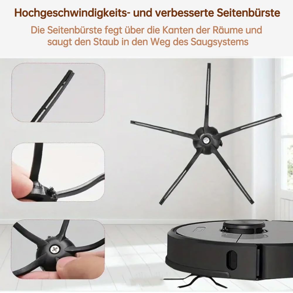 Ersatzteile Für Roborock S7/S8 – 1 Hauptbürste, 3 Seitenbürsten, 2 Moppaufsätze