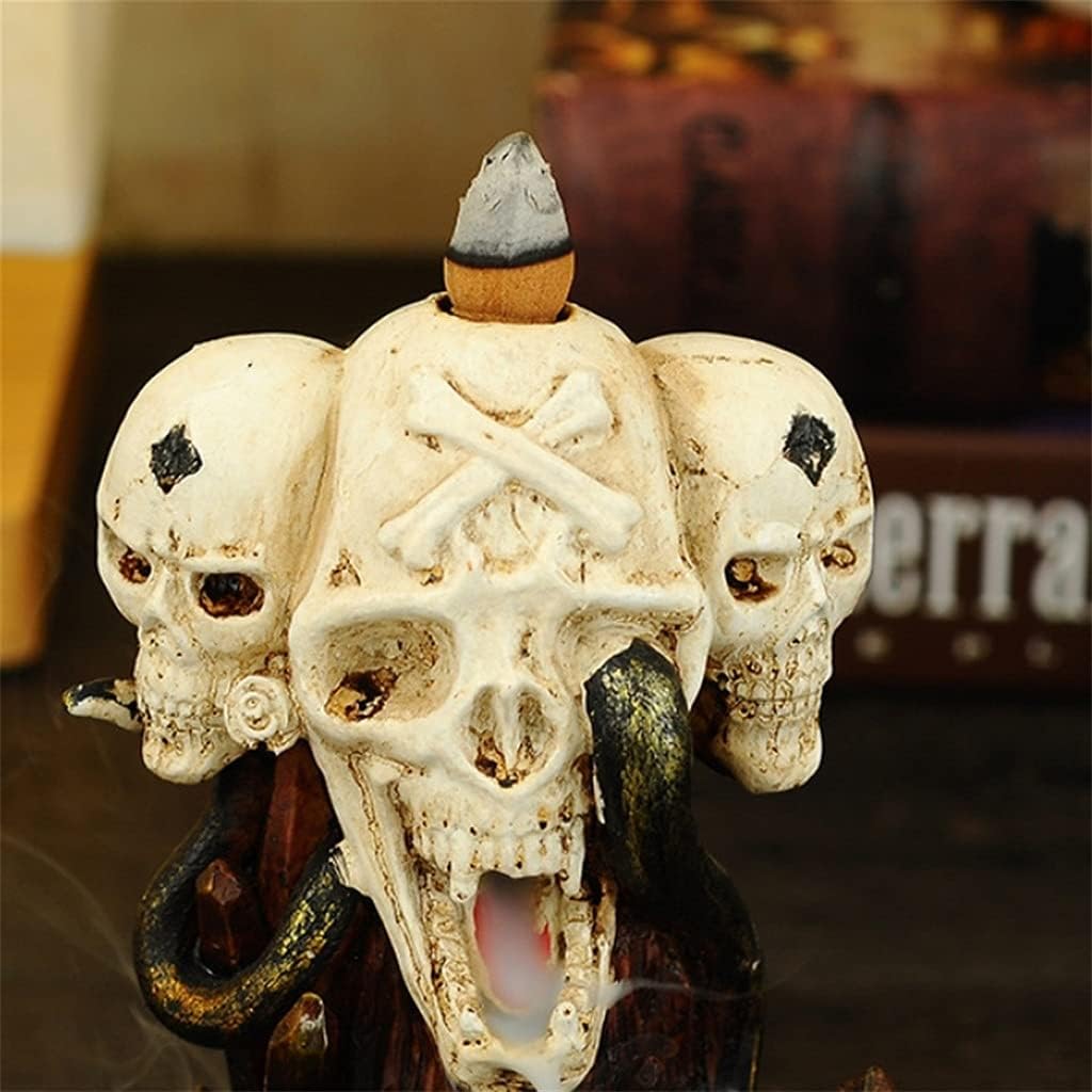 YYDS Incense Burner Skull Incense Burner Backflow Incense Holder Burner Handmade Resin Incense Cones Sticks Holder Home Decor Waterfall Incense Holders