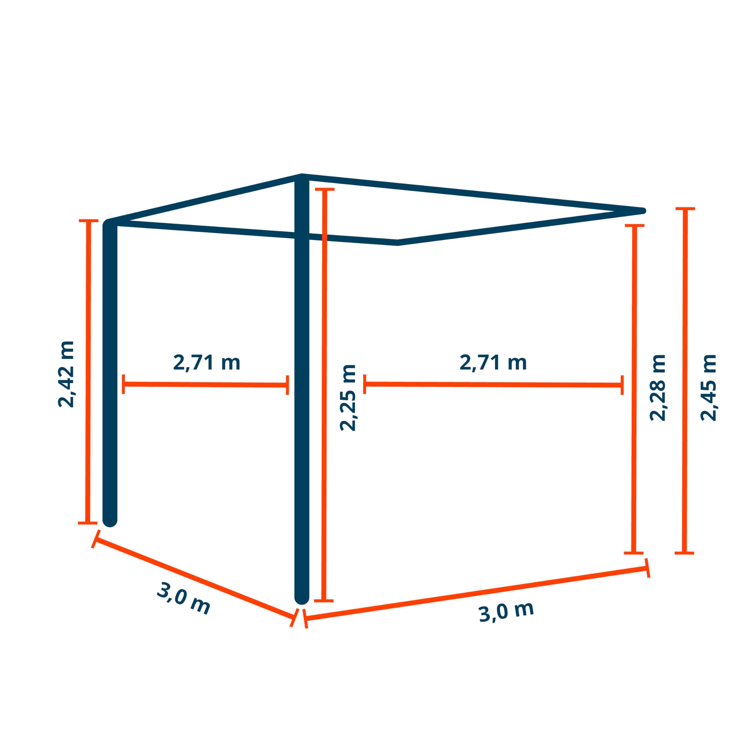 PRIMEYARD Pergola adossée 3x4 m poteaux en Aluminium avec Lames orientables en Acier pergola Murale Anthracite
