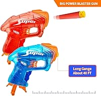 Vista 3 de Juego de 2 mini pistolas de pistola para nerf, juguetes pequeños para niños, rellenos de cesta de Pascua para niños de 3 a 5 5 a 7 años de 8 a 12