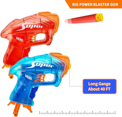 Miniatura 3 de Juego de 2 mini pistolas de pistola para nerf, juguetes pequeños para niños, rellenos de cesta de Pascua para niños de 3 a 5 5 a 7 años de 8 a 12