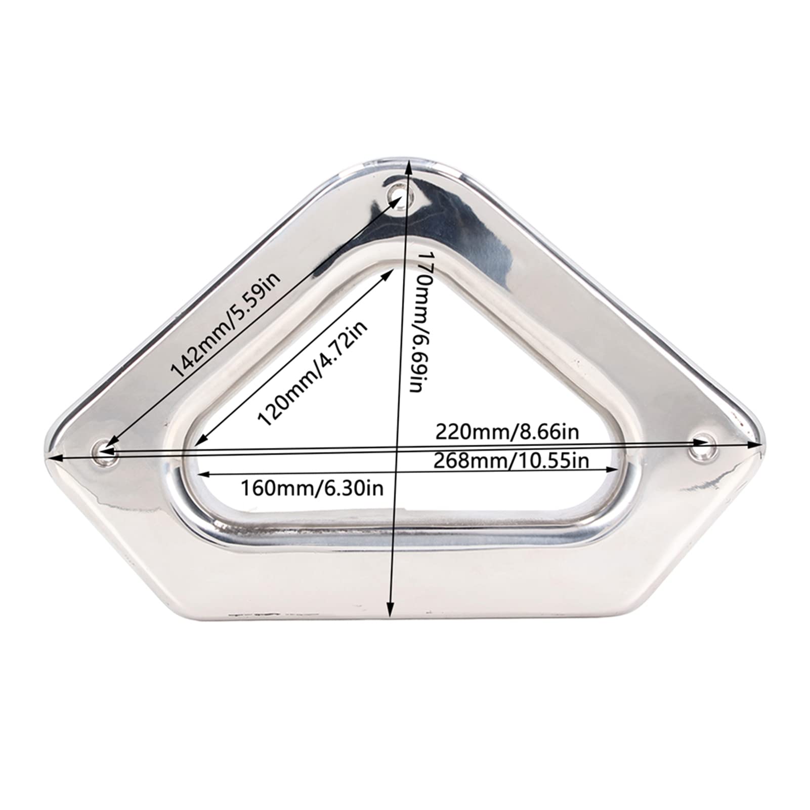 Passacavo Hawse Passacavo triangolare in acciaio inossidabile 316, Foro da 40 mm, Spessore 0,57 pollici, Hardware per barche marine per Yacht, Baluardo, Ponte, Cavo di traino con
