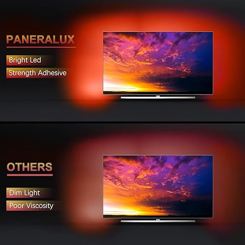 Miniatura 3 de PaneraLux Luces LED para TV de 50 a 80 pulgadas retroiluminación LED de TV tira de luces de 164 pies para computadora HDTV con control remoto por