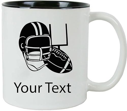 Fútbol personalizado personalizado 11 oz taza de café de cerámica blanca con caja de regalo blanca