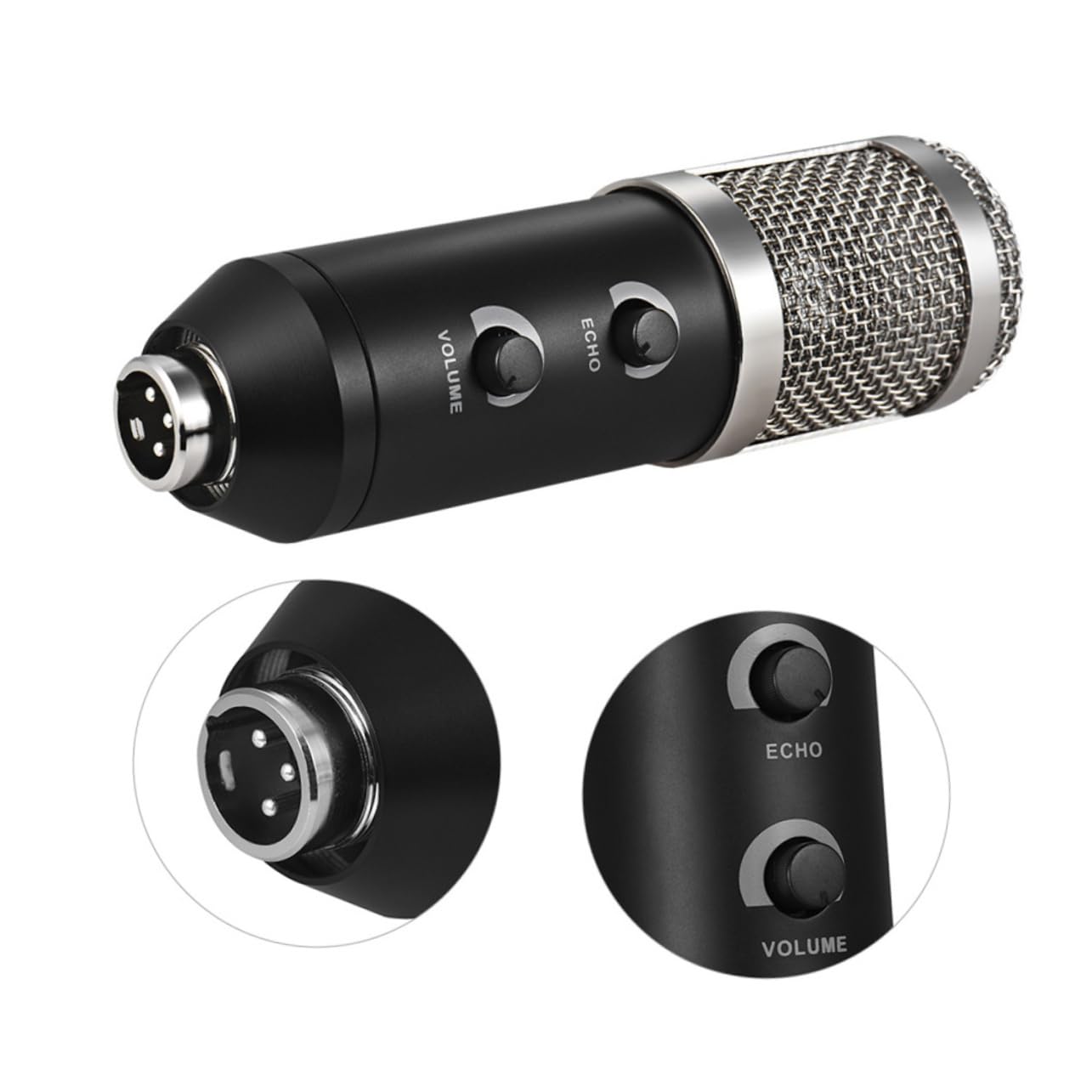 Kondensatormikrofon mit Winkelverstellung und Feststellknopf für Radiosendungen Voice-Overs und Aufnahmen Inkl Schaumstoffeinlage zum Halten und Schützen Standard-schraubadapter
