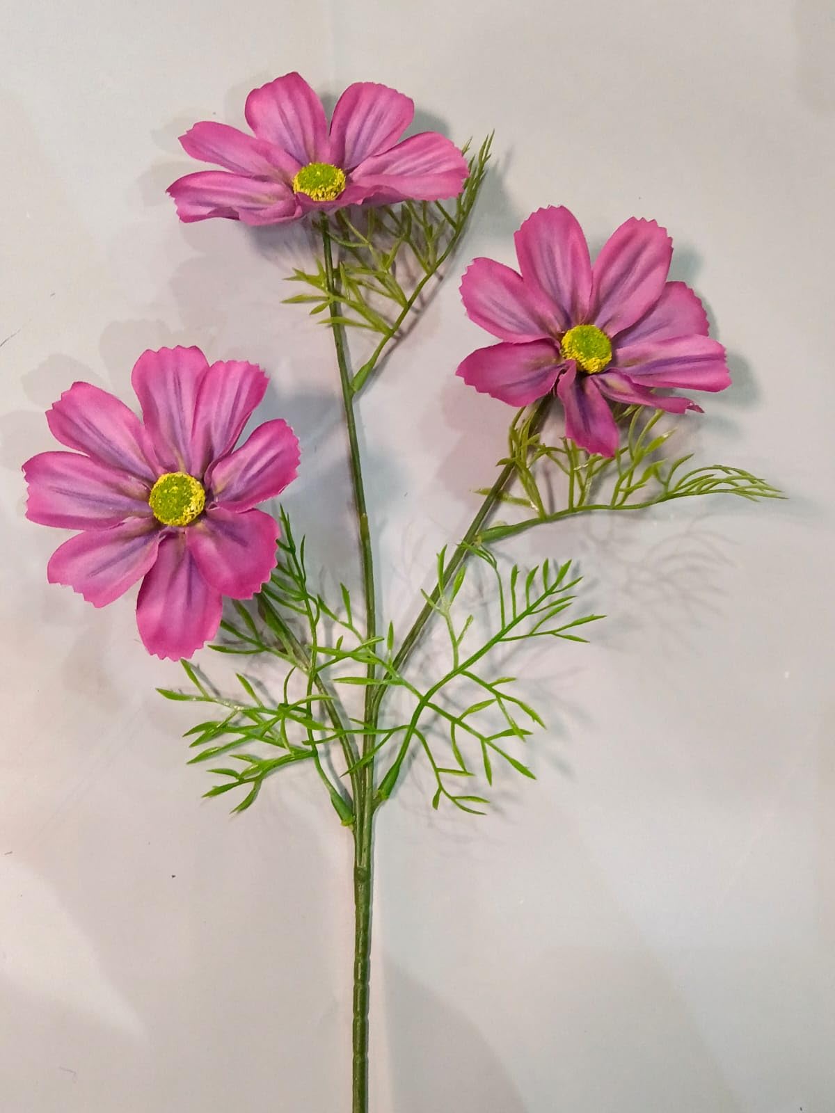 Floral Decor Artificial Rani Cosmos Flowers with Green Leaves | 3 Blooms, Artificial Flowers, Decorative Floral-image-13