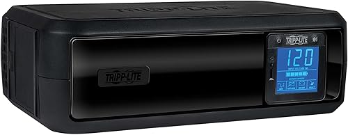 Tripp Lite UPS de respaldo de batería de 650VA, 350W, para montaje en rack/torre, pantalla LCD, AVR, USB, DB9 (OMNI650LCD)