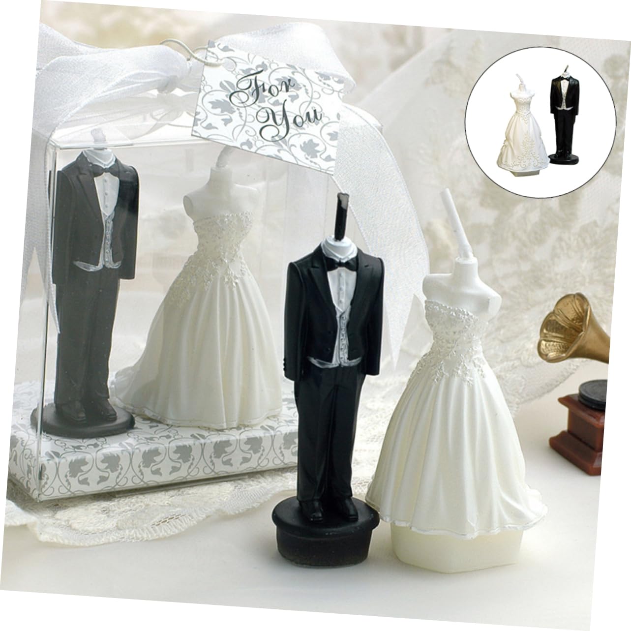 Mobestech 1 Paar Hochzeitskerzen aus Paraffin Romantische Dekoration für Hochzeitsfeiern Chinesische Stil Kerzen für Brautpaar Kreative Hochzeitsaccessoires für Festliche Anlässe