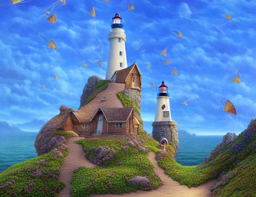 Poster phare de Hobbit en toile ELYRTHRIUMC 50x70 cm sans cadre pour decoration murale