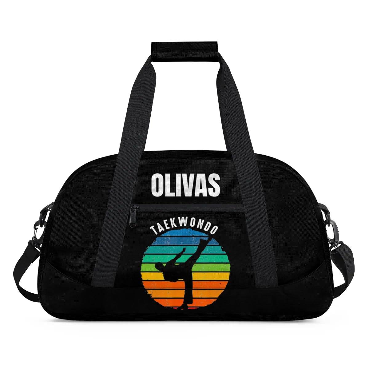 Custom Kids Taekwondo Bag Sport Gym Bag for Boy, Personalized Duffel Bag Carry On Weekender Travel Bag Gift for Taekwondo Lover Red Green Boy Colorful