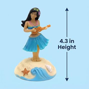 Blue Solar Powered Dancing Figures Decoration - Solar Shaking Head Ornaments Hula Girl - Solar Powered Car Dashboard Interior Decoration Desktop Dancing Ornament, Car Interior Shaking Head Ornament