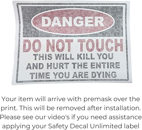 Miniatura 6 de Safety Decal Unlimited Danger - Adhesivo rectangular de 120 voltios con advertencia de descarga eléctrica color negro rojo 3 x 5 pulgadas fabricado