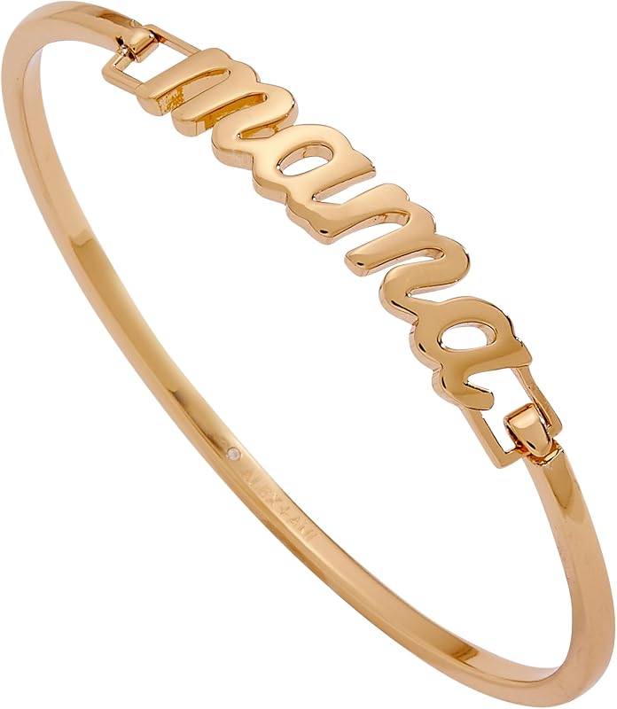 Alex and Ani Tea Party Mama Tension Cuff, Brass Shiny Gold
