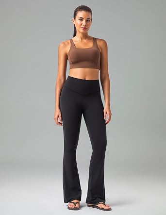 Colorfulkoala No Front Seam Flare Leggings Dreamlux High-Waisted Workout Yoga Pants for Women 27.5/ 29.5/ 31.5 Inseam