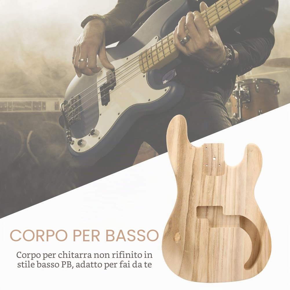 Corpoa Chitarra in Acero, Corpo del Basso preforato Stile PBessori per Parti di Chitarra elettrica Fai-da-Te per Gli Amanti'artigianato Fai-da-Te