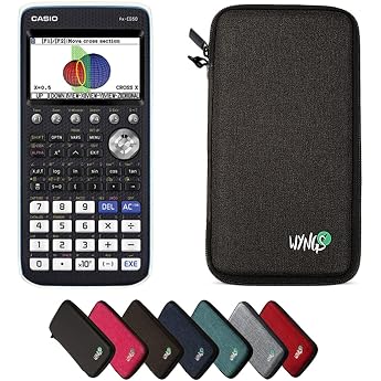 CALCUSO Economy Pack Casio FX-CG 50 Graphic Calculator and WYNGS Protective Case in Dark Grey