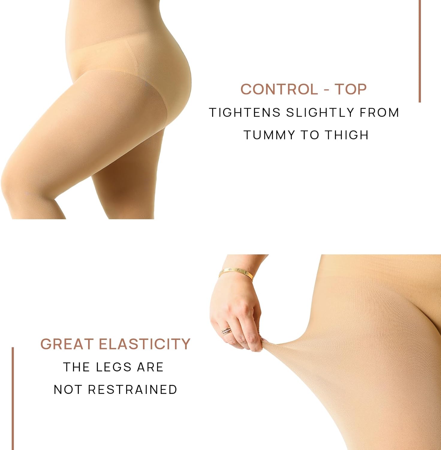 MANZI Plus Size Tights for Women 70D Queen Size Tights(Pack of 2) - Image 3