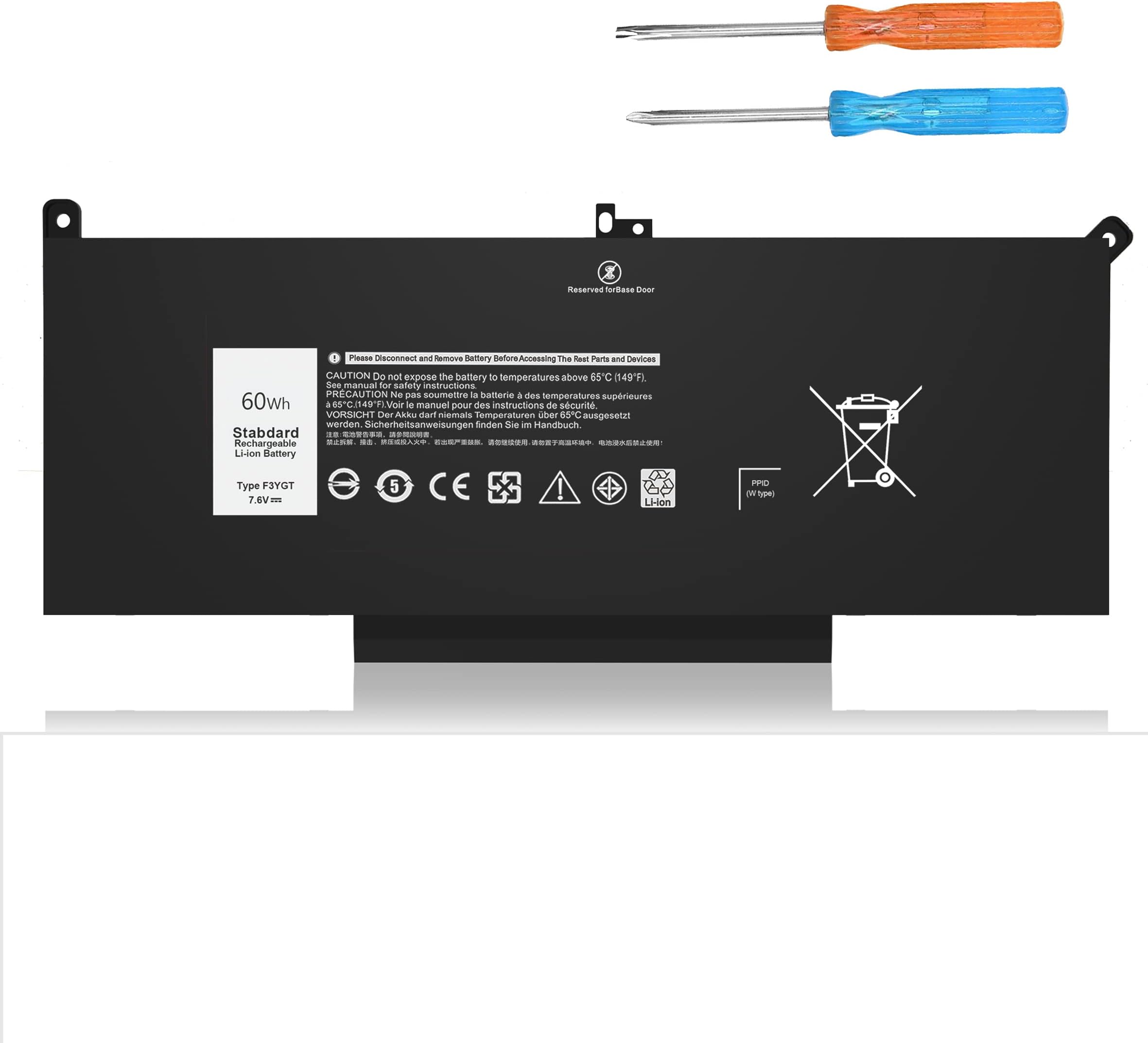 F3YGT Latitude 7480 Battery 7490 Battery 2X39G 60WH for Dell Latitude 12 7000 7280 7290/13 7000 7380 7390 P29S002/14 7000 7480 7490 P73G002 Series DM3WC KG7VF P73G 451-BBYE 453-BBCF