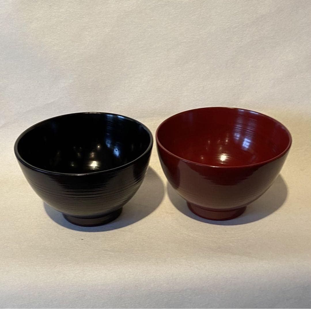 Echizen Lacquerware, Echizen Lacquerware, Married and Wife Bowl, Soup Bowl, Soup Cup, Brush (Large), 2 Guests Natural Wooden Lacquer
