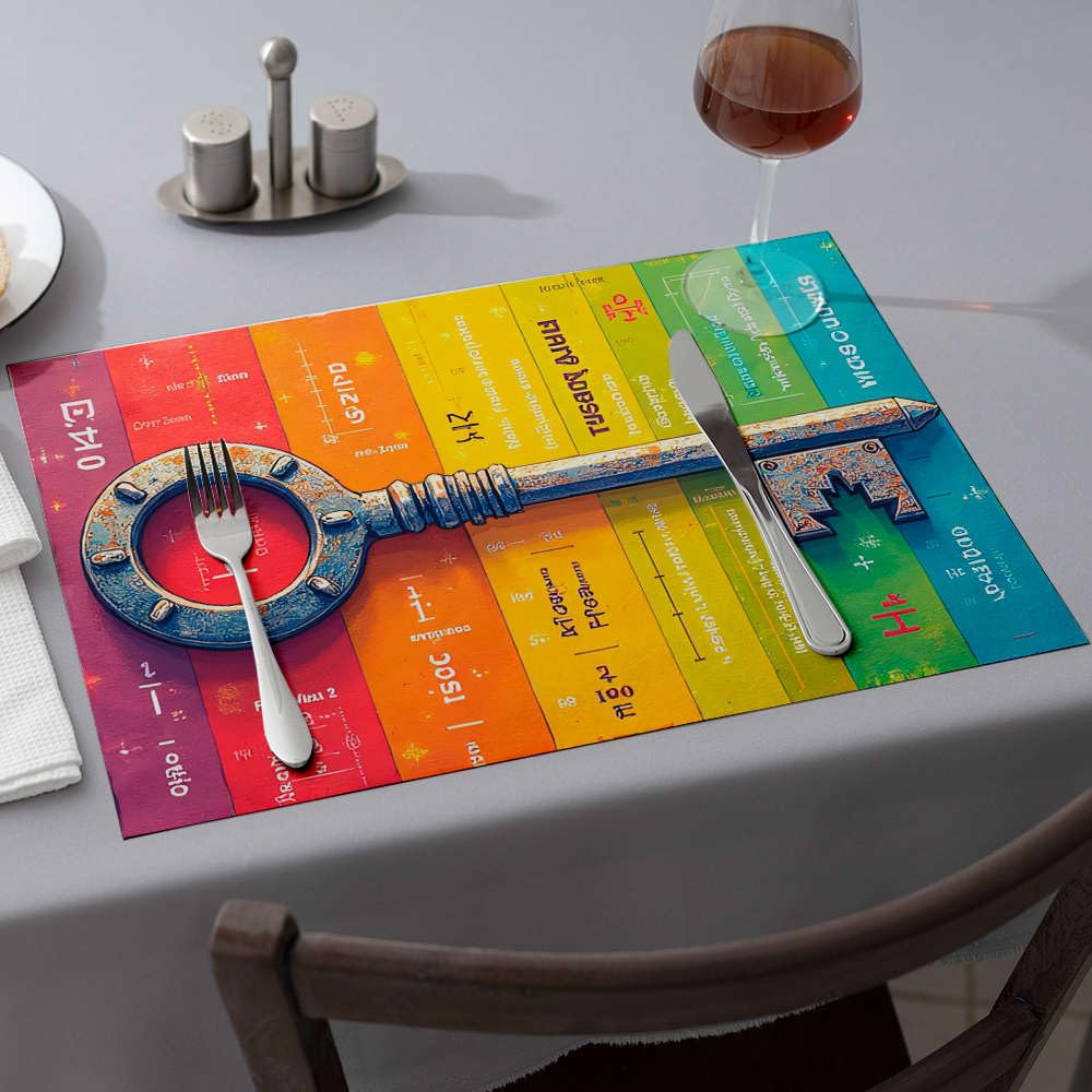 Sets de table motif clé colorée pour sublimer vos repas en cuisine