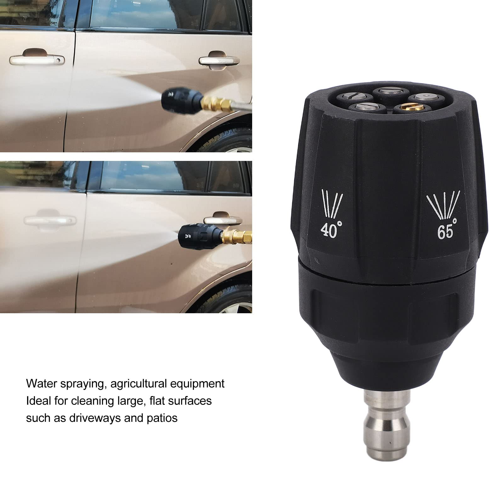 Ugello per Idropulitrice 5 in 1 Testina di Spruzzo Multirotante Regolabile a 360 Gradi Punta Connettore Rapido 1/4 di Pollice per Spruzzi D'acqua, Attrezzature Agricole