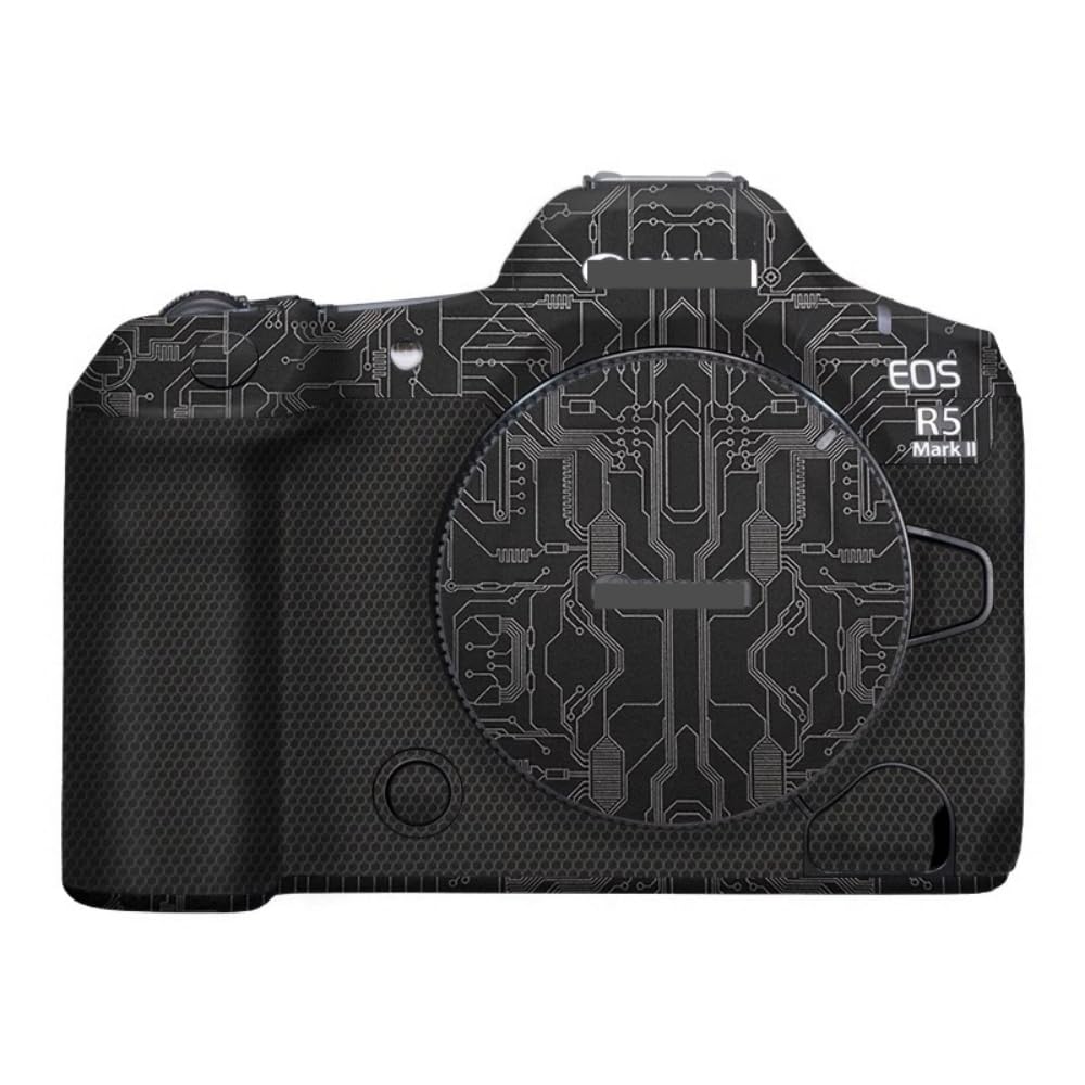 Camera Skin Wrap R5II Anti-Scratch Sticker Coat Vinly Protective Film Body Protector Decals Cover for Canon EOS R5 Mark II R5 II (Circuit Titanium)