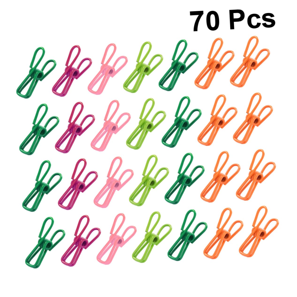 70piezas Pinzas De Ropa Metálicas Multiusos Clips Coloridos para Secado De Ropa Toallas y Sábanas Fijación Resistente Al Viento por Pack Color Aleatorio