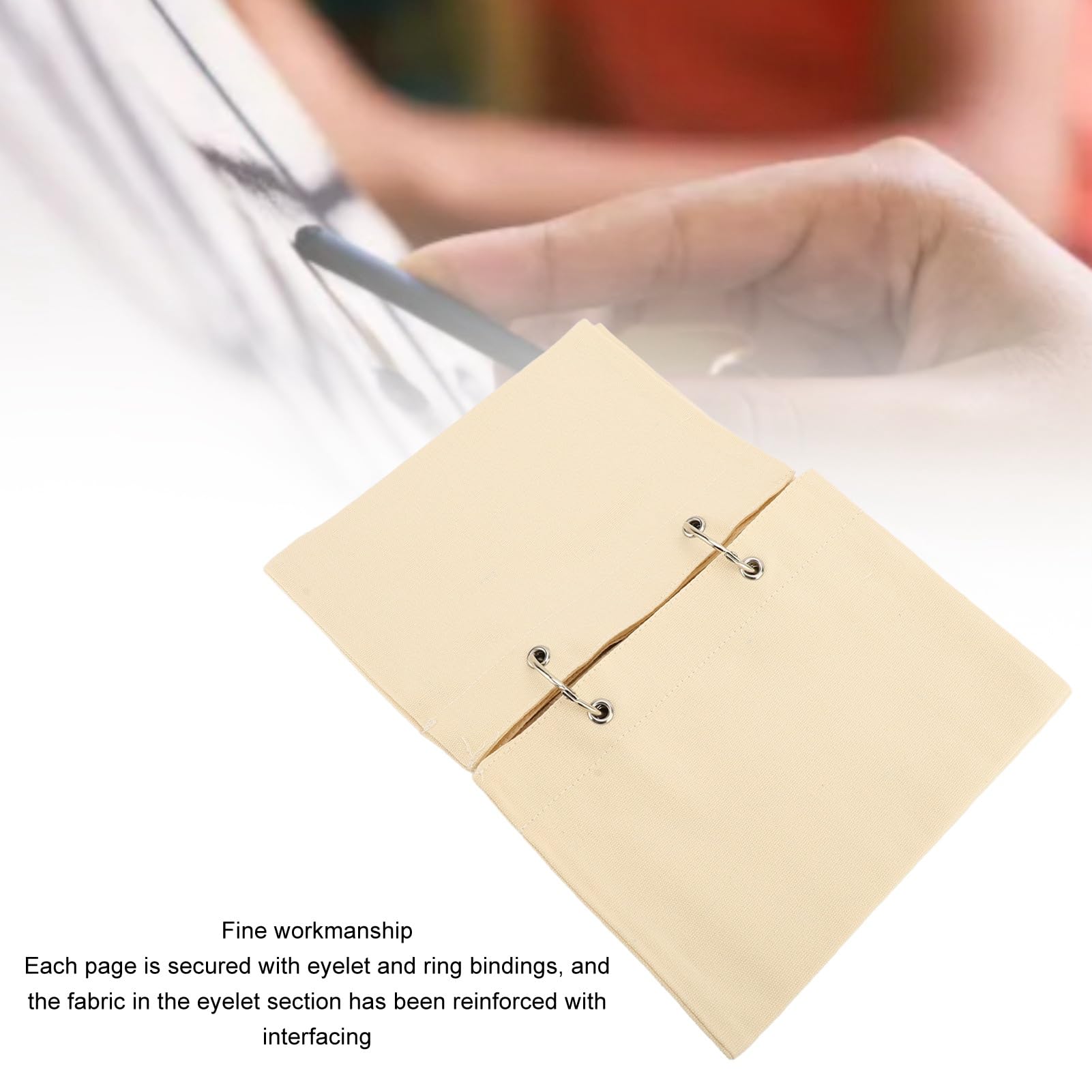 DIY Blank Fabric Sketchbook - Spiral Bound Art Journal For Drawing, Sewing & Mixed Media, Portable Beige Journal - View #5