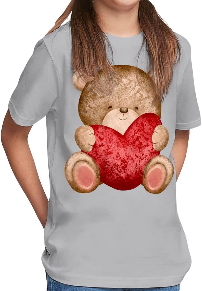 Bear Heart Kids' Classic Fit T-Shirt - Kawaii T-Shirt - Printed Classic Fit Tee