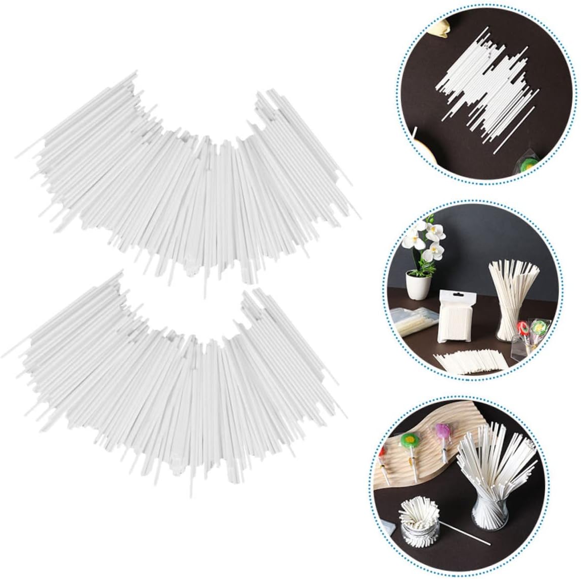 200pcs Lollipop Holders for Diy Paper Marshmallow Sticks White Smooth for Candy Making Decorations
