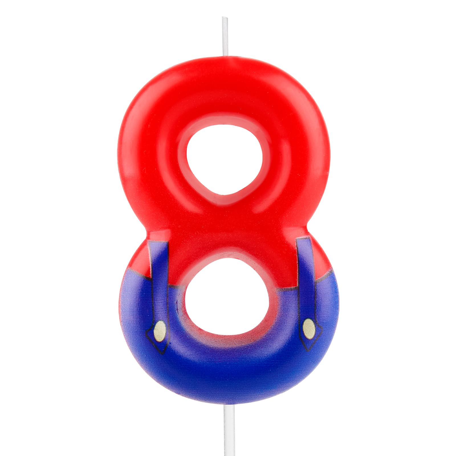 Birthday Candles Numbers 8, Birthday Decoration Mari Children 8 Years Birthday Candles, Red Blue Personalised Cake Decoration Birthday, Perfect for Baby Shower, Children's Birthday Party