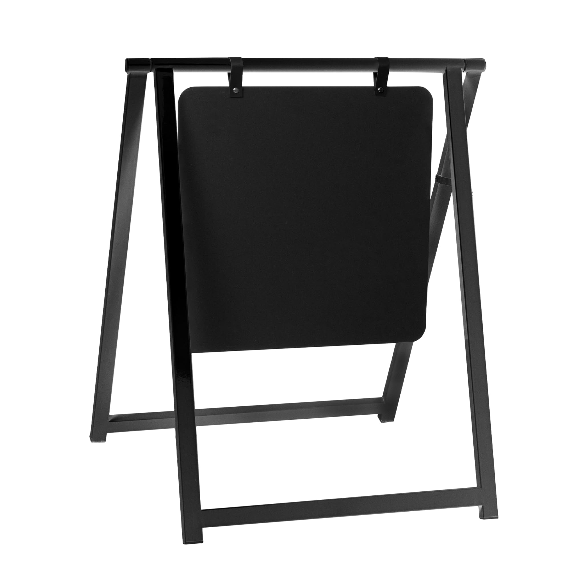 Ilyapa Metal Double Sided Swinging Chalkboard Sidewalk Sign - 24 X 30 inch Black Magnetic A Frame Alternative Menu Board Sandwich Board Message Sign for Retail Outdoor Indoor Wedding Welcome Event