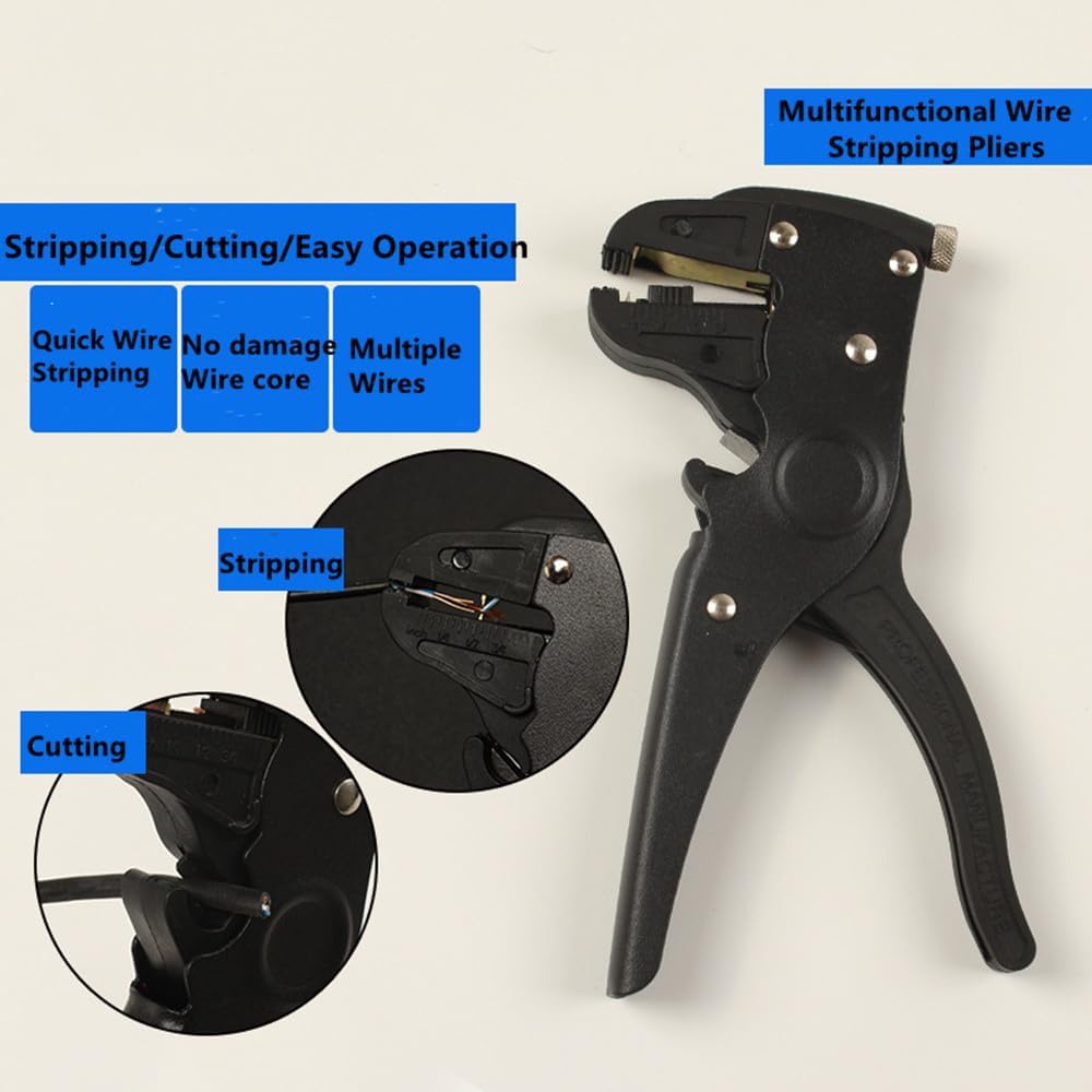 2 in 1 Professional Automatic Cable Wire Stripper Tool Crimper Stripping Cutter,Adjustable Electrical Cable Wire Stripping Tool (7-Inch)