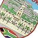 A-ONE Cape Town Colorful Embroidered Patch + South Africa Flag Adhesive Emblem, Garment Iron on Sew on Accessories, Landmark Patches and Metal Pin for Shirts, Dog Harness, Jackets NO.415P